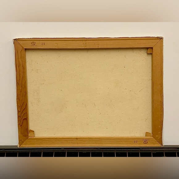 Mid Century Vintage Acrylic on Canvas 3 Dogs Hunting in Field Painting - Picture 6 of 13